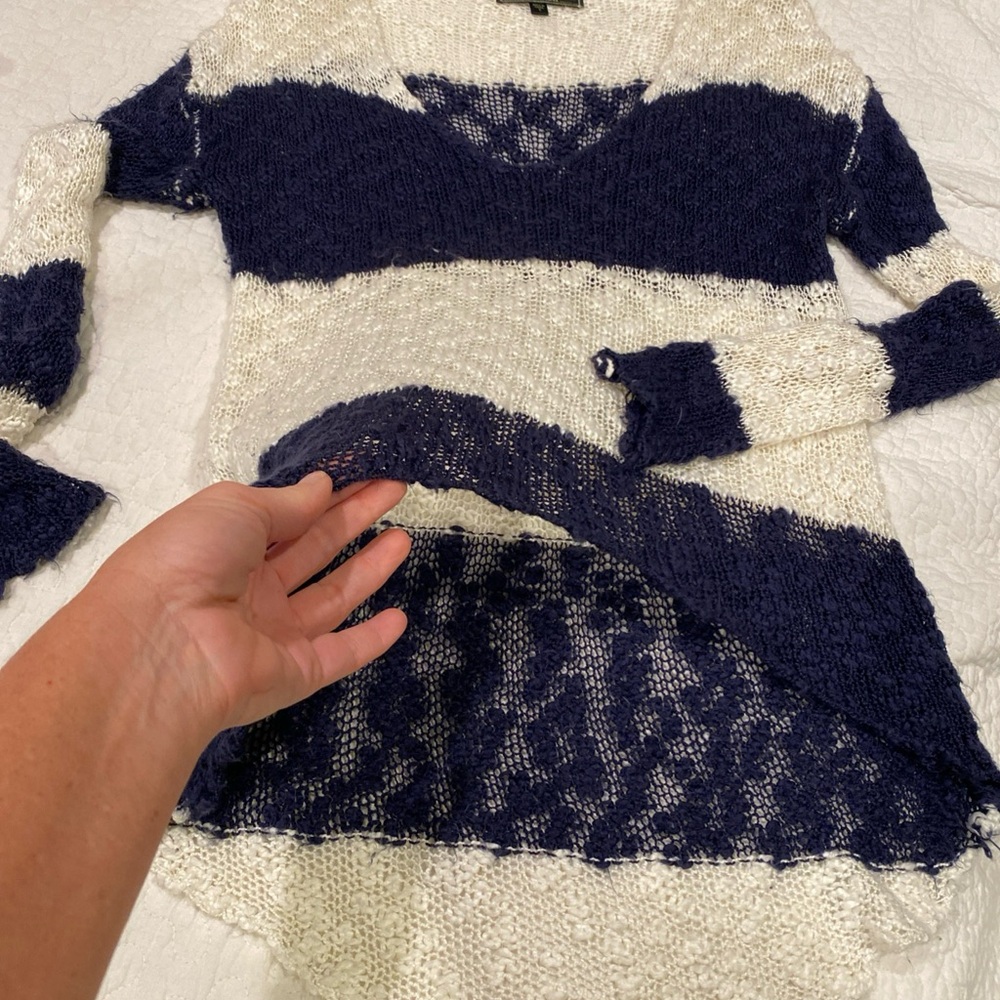 Love Stitch Navy and White Striped Sweater - Picture 3 of 7